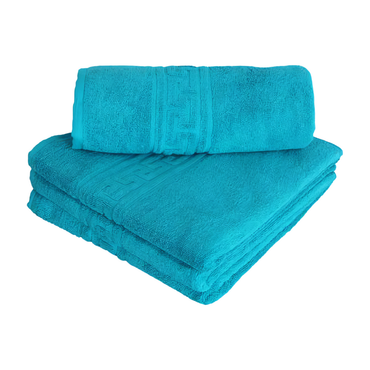 2 Prosoape lux Bumbac 100%, Model Greece  BLEU  70 cm x 140 cm 50 cm x 90 cm