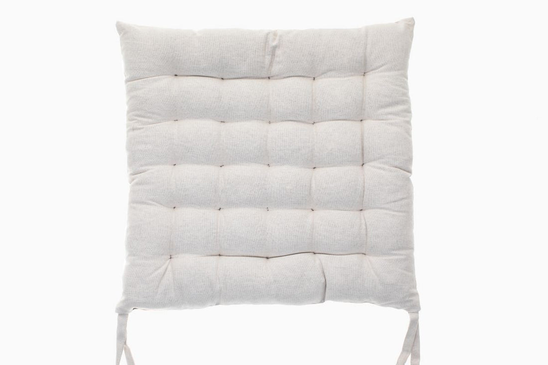 Perna scaun bumbac, 2 fete, 40*40cm, 25 puncte, bej-gri - naru.ro